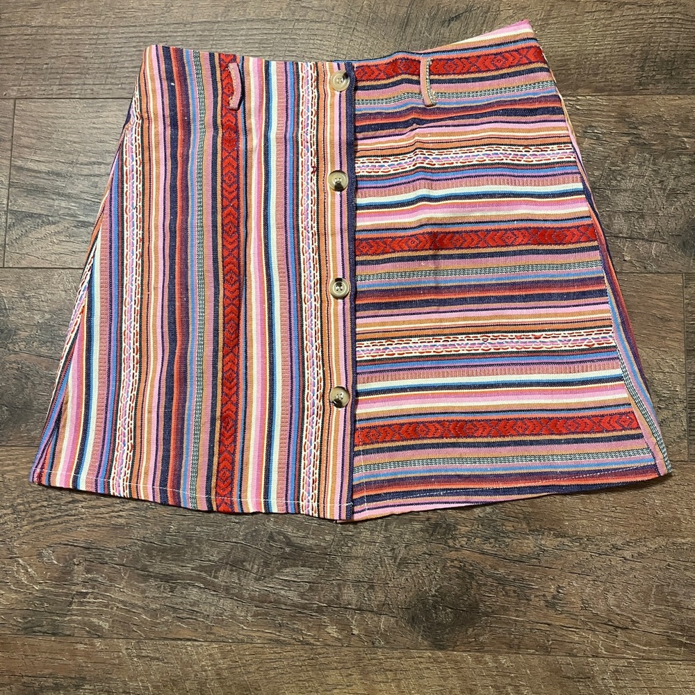 Colorful Asymmetrical A-Line Mini Skirt for Casual Wear